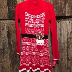 Red ginger woman sweater dress